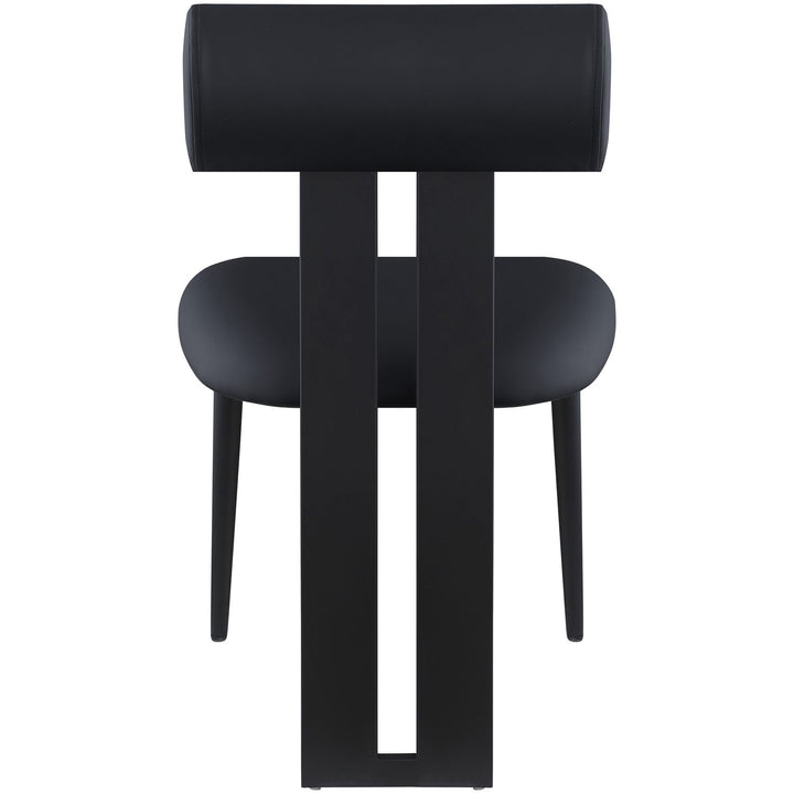 Dario Vegan Leather Upholstered Dining Chair — Black / Matte Black