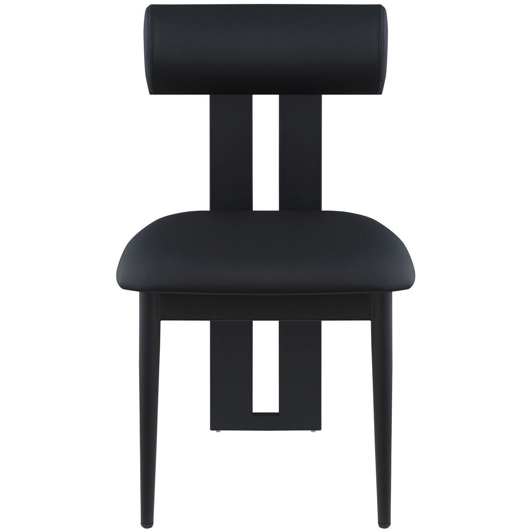 Dario Vegan Leather Upholstered Dining Chair — Black / Matte Black