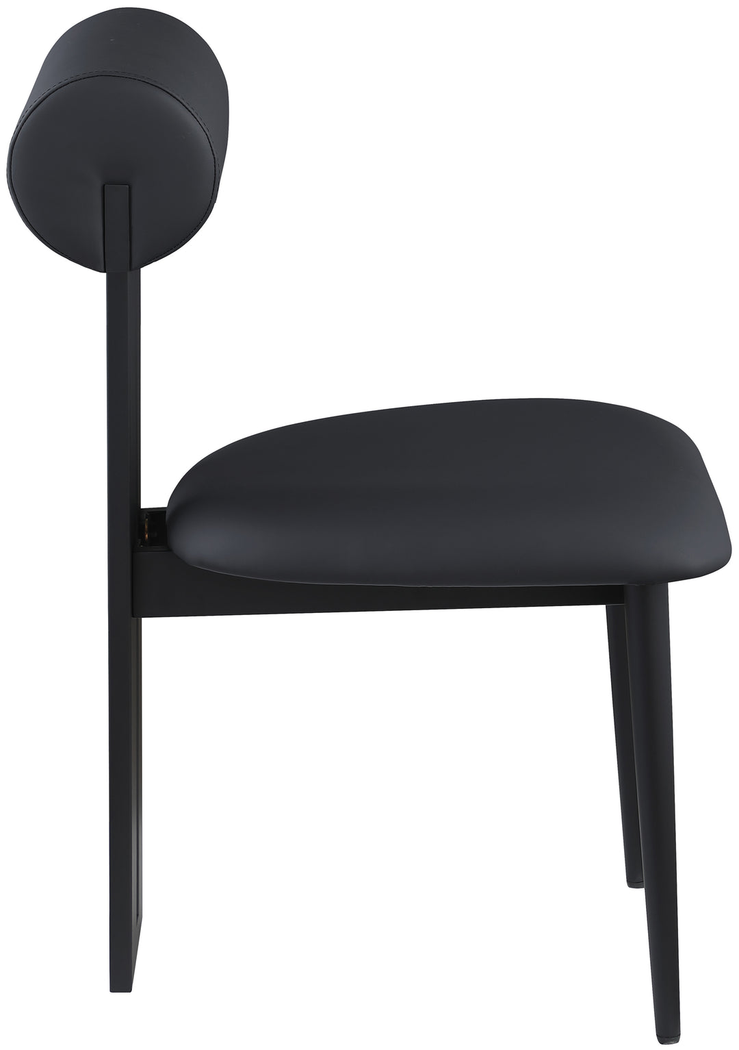 Dario Vegan Leather Upholstered Dining Chair — Black / Matte Black