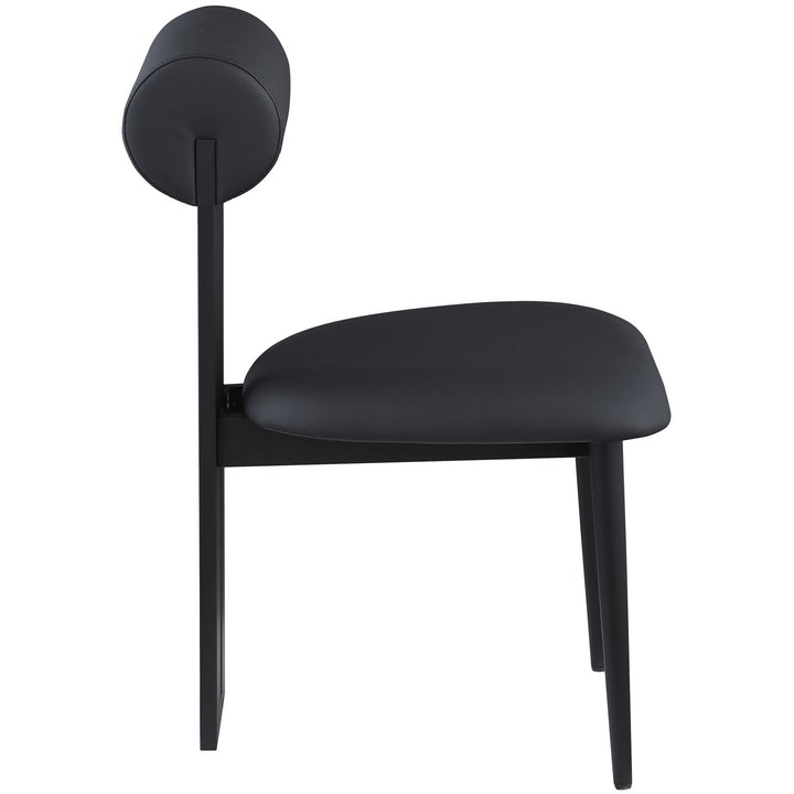 Dario Vegan Leather Upholstered Dining Chair — Black / Matte Black