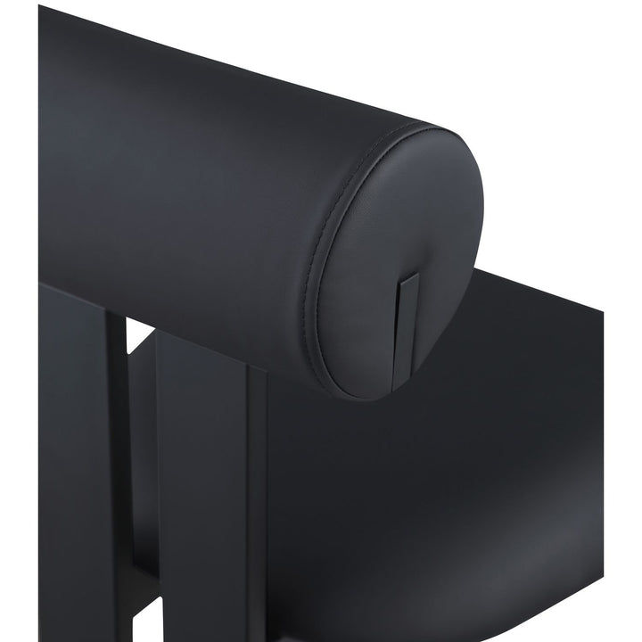 Dario Vegan Leather Upholstered Dining Chair — Black / Matte Black