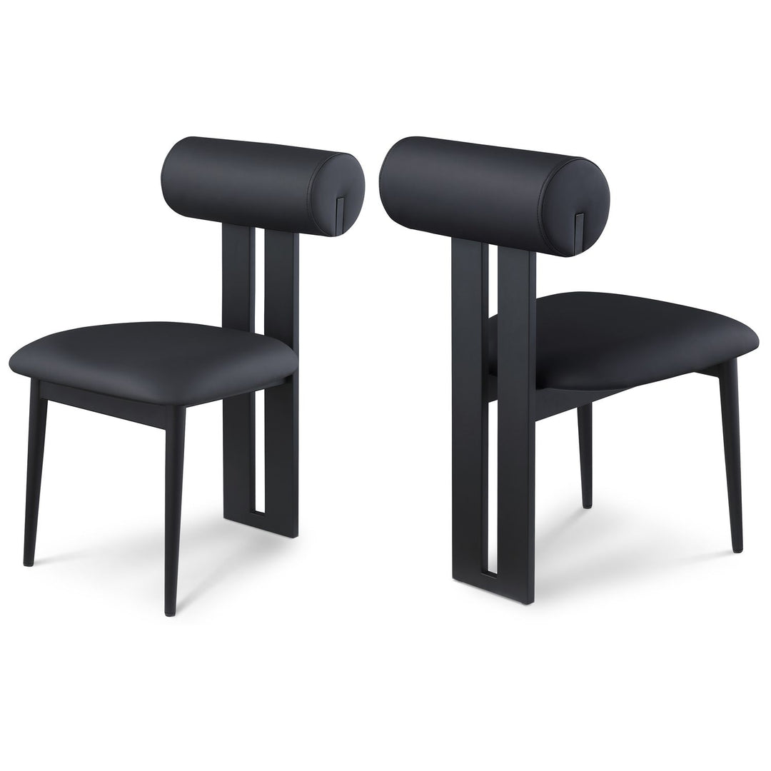Dario Black Vegan Leather Upholstered Dining Chair