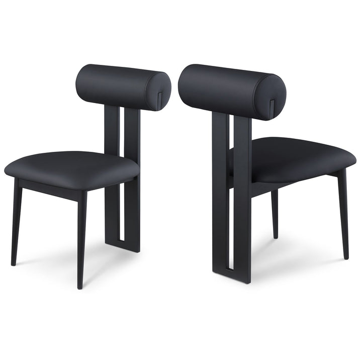 Dario Black Vegan Leather Upholstered Dining Chair