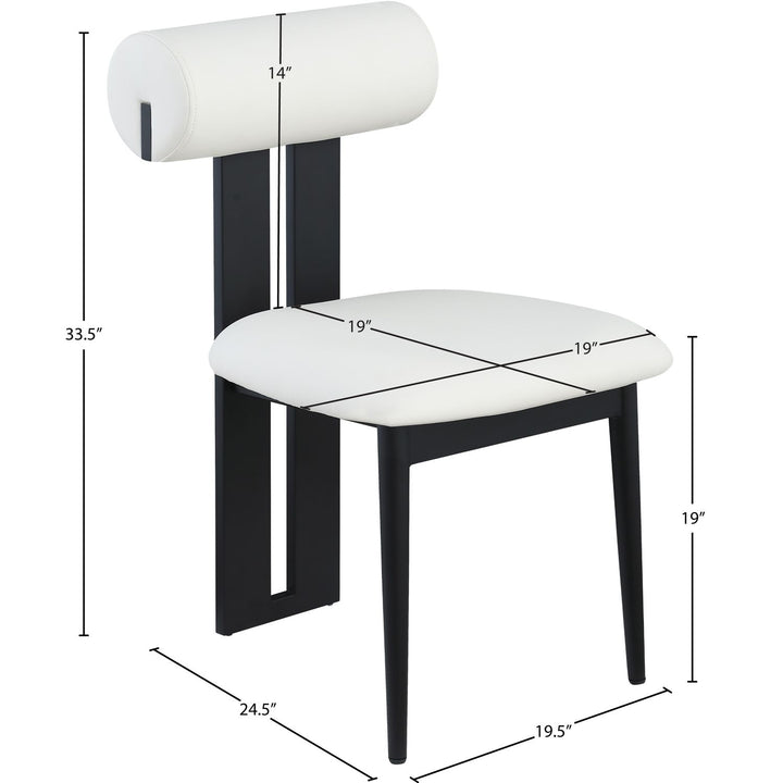 Dario Vegan Leather Upholstered Dining Chair — Cream / Matte Black