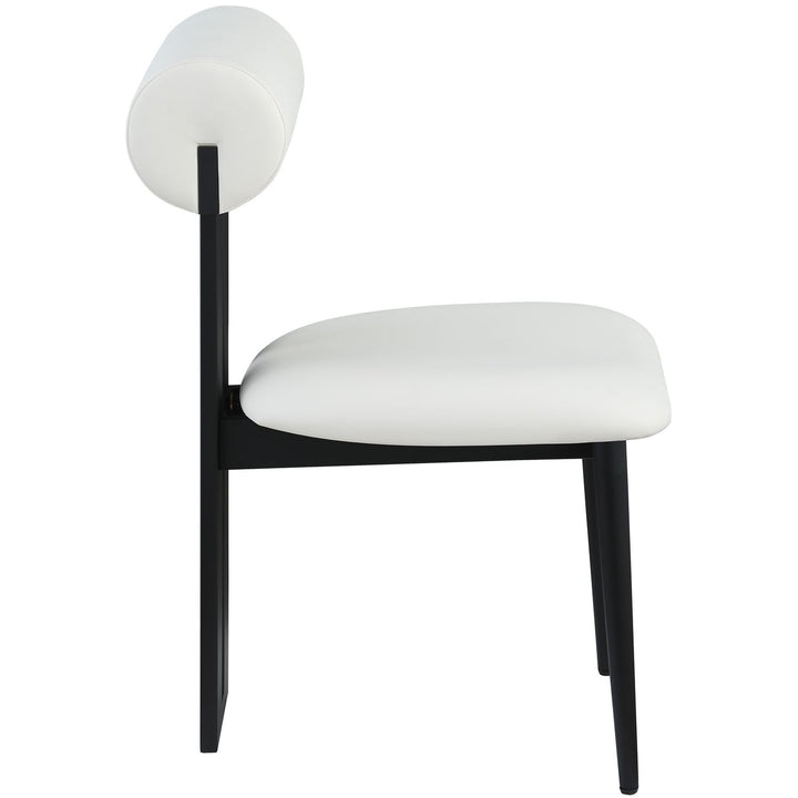 Dario Vegan Leather Upholstered Dining Chair — Cream / Matte Black