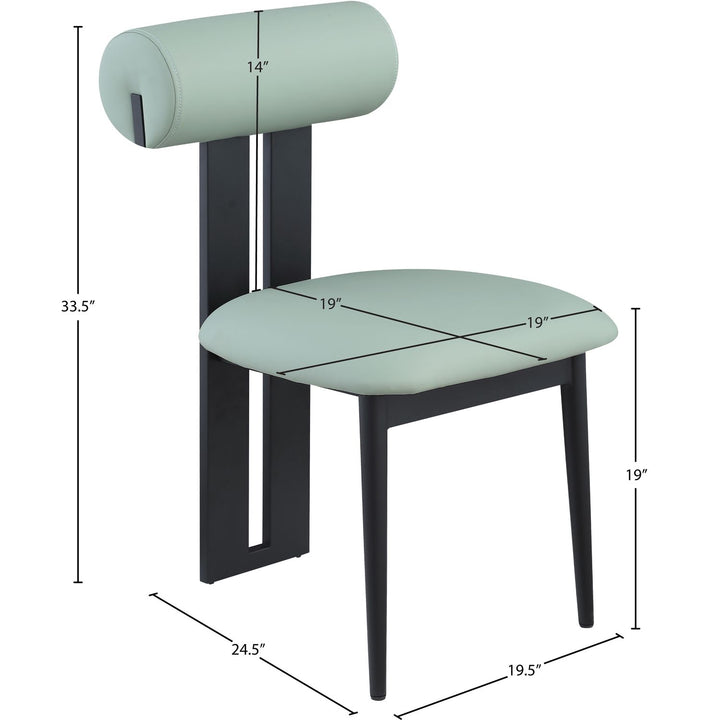 Dario Vegan Leather Upholstered Dining Chair — Mint / Matte Black