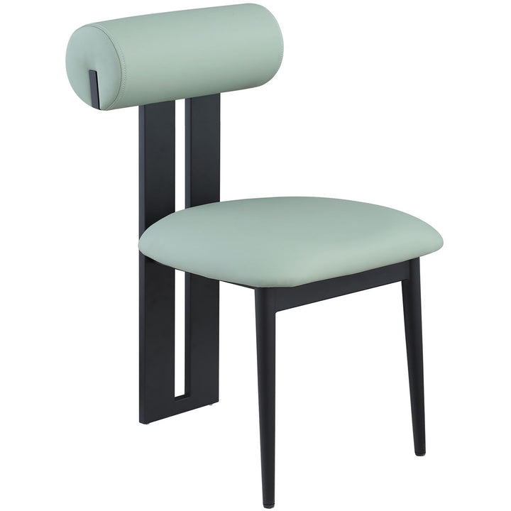 Dario Vegan Leather Upholstered Dining Chair — Mint / Matte Black