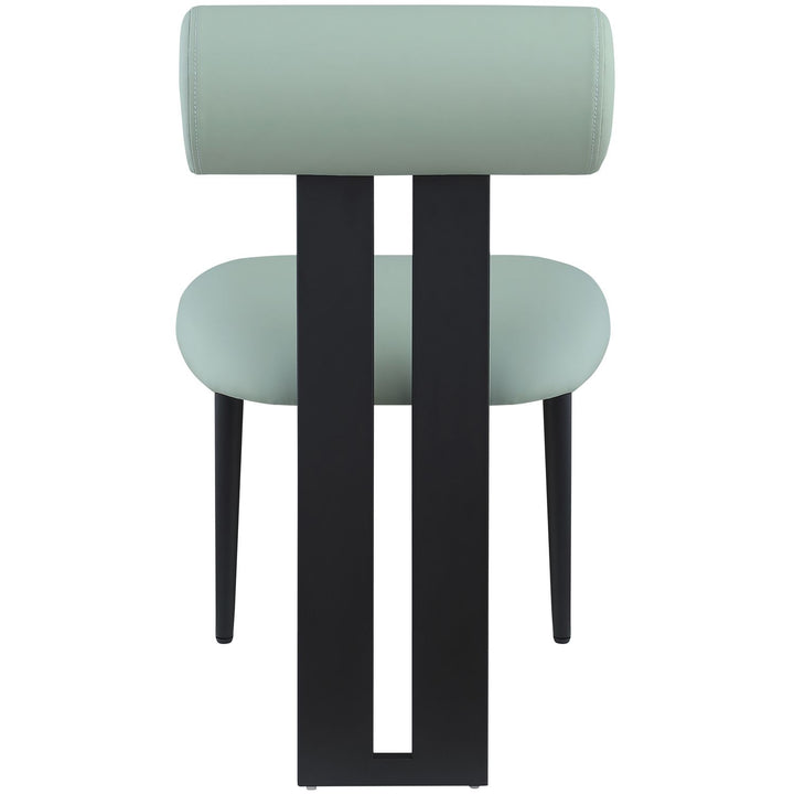 Dario Vegan Leather Upholstered Dining Chair — Mint / Matte Black