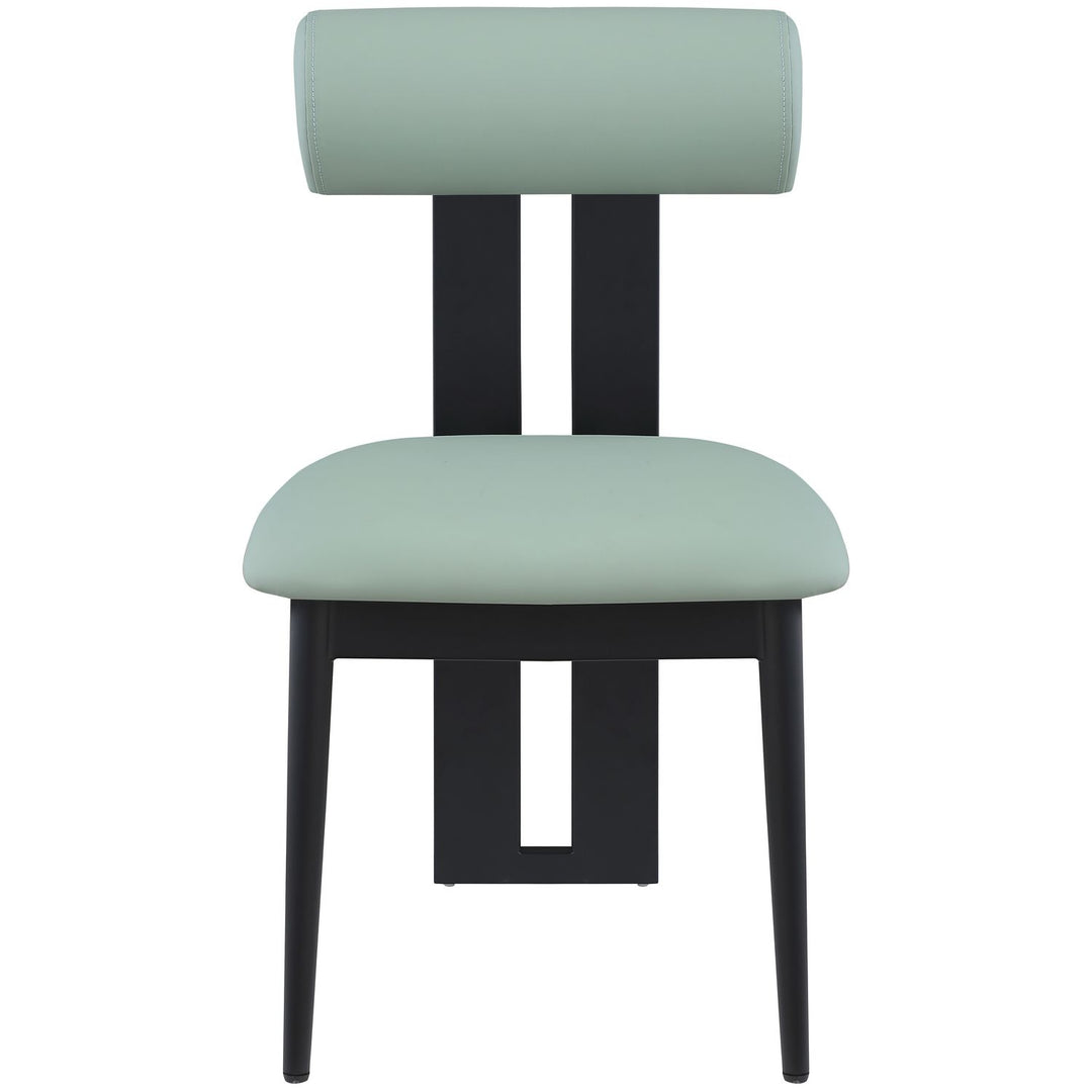 Dario Vegan Leather Upholstered Dining Chair — Mint / Matte Black