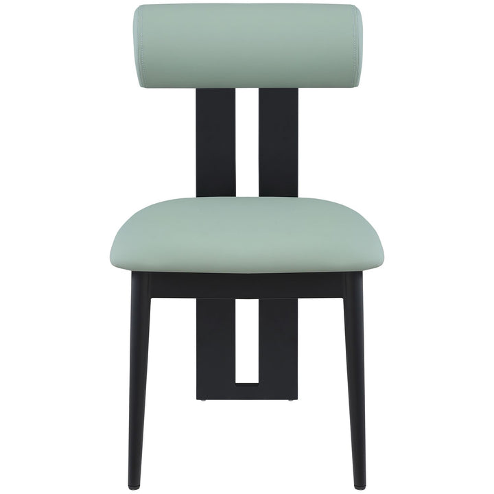 Dario Vegan Leather Upholstered Dining Chair — Mint / Matte Black