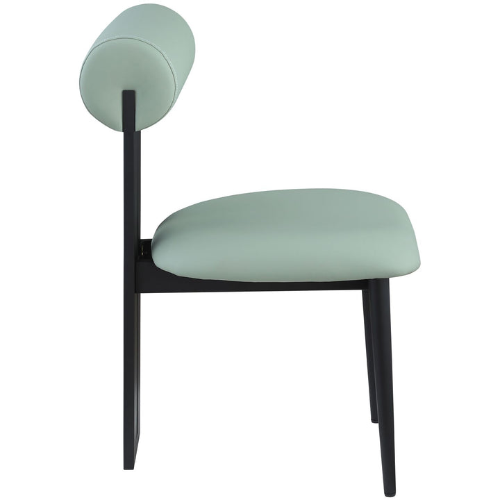 Dario Vegan Leather Upholstered Dining Chair — Mint / Matte Black