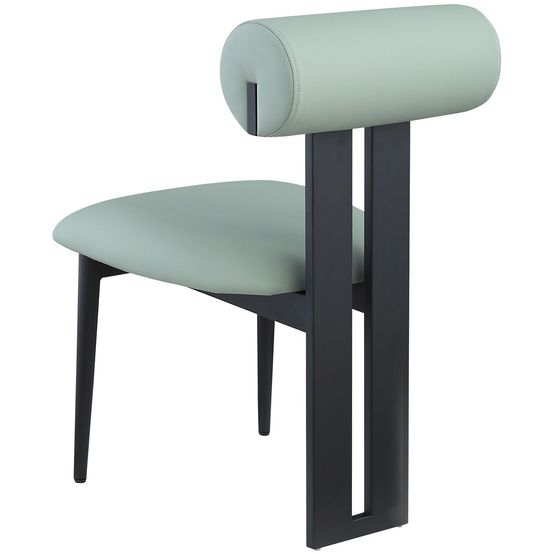 Dario Vegan Leather Upholstered Dining Chair — Mint / Matte Black