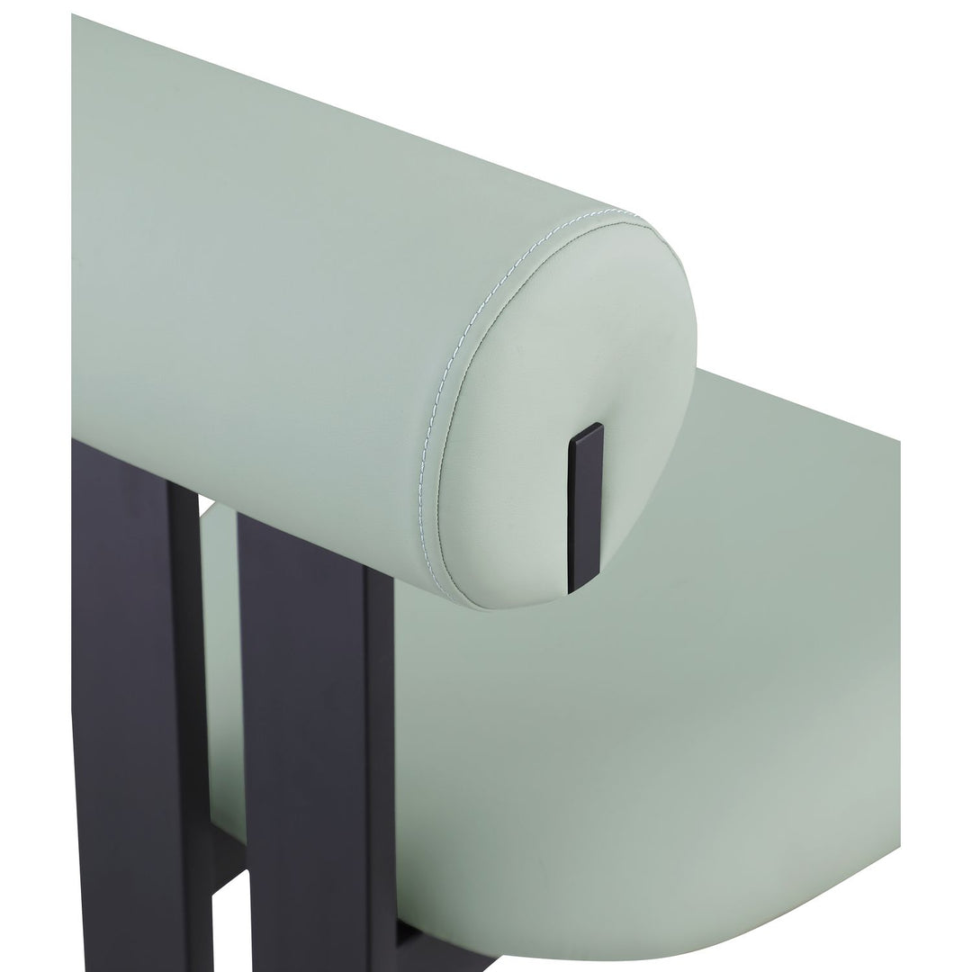 Dario Vegan Leather Upholstered Dining Chair — Mint / Matte Black