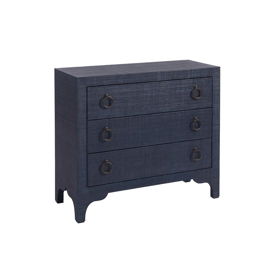 Cabinets & Curios Balboa Island Raffia Hall Chest - Marine