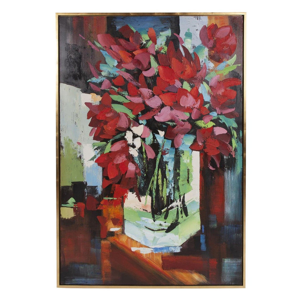 Red Tulips In Vase Hand Painted Original Art-The Howard Elliott Collection-HOWARD-92336-Wall Art-2-France and Son