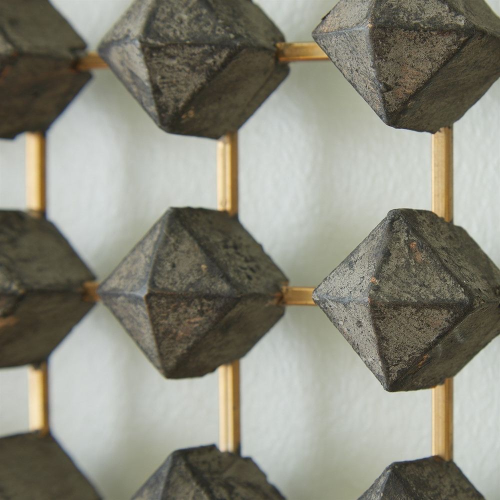 Ramus Wall Art-Wood/Brass-Sm