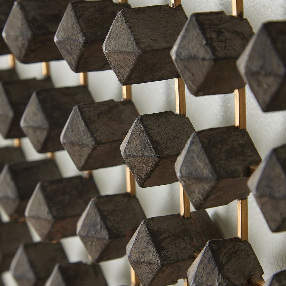 Ramus Wall Art-Wood/Brass-Sm