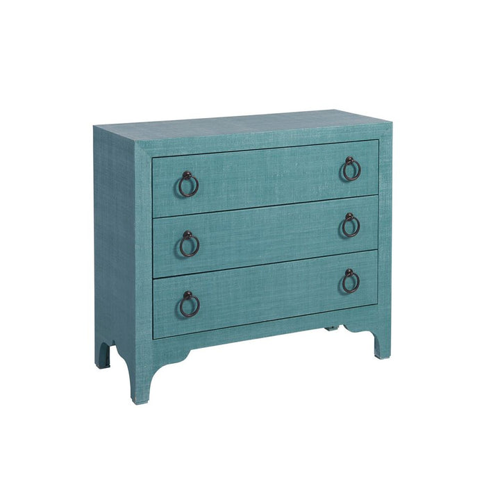 Cabinets & Curios Balboa Island Raffia Hall Chest - Seaglass