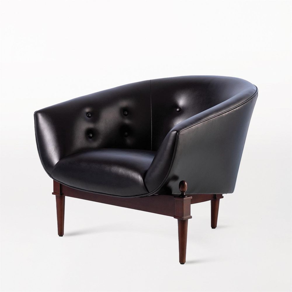 Lounge Chairs Mimi Chair - Black Marbled Leather