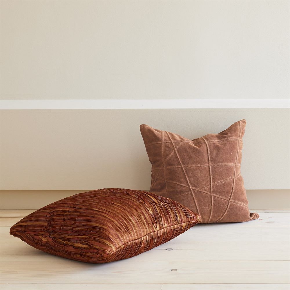 Ribbon Pillow-Rust