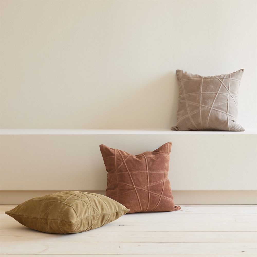 Crossroads Suede Pillow-Camel