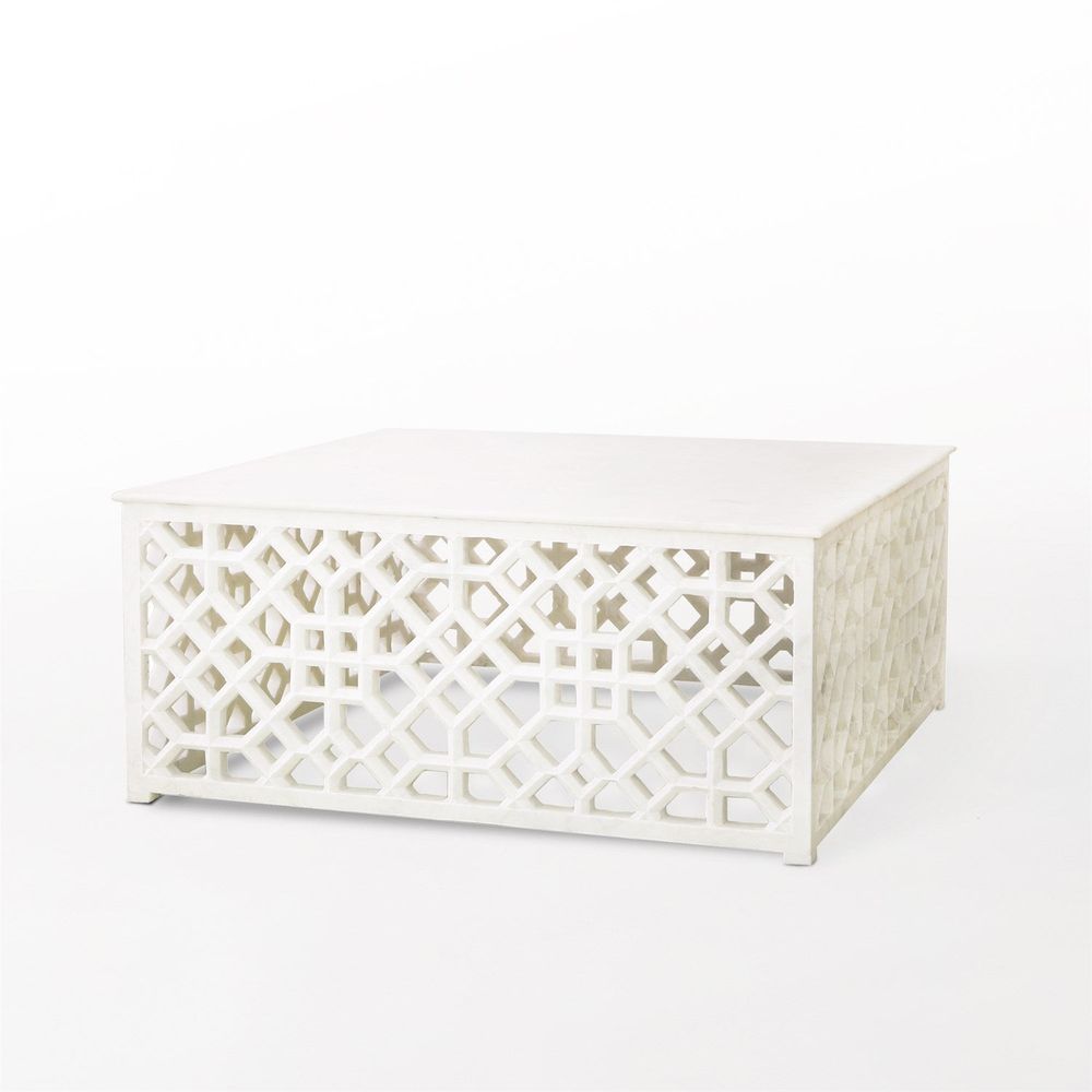 Coffee Tables Marble Fret Cocktail Table