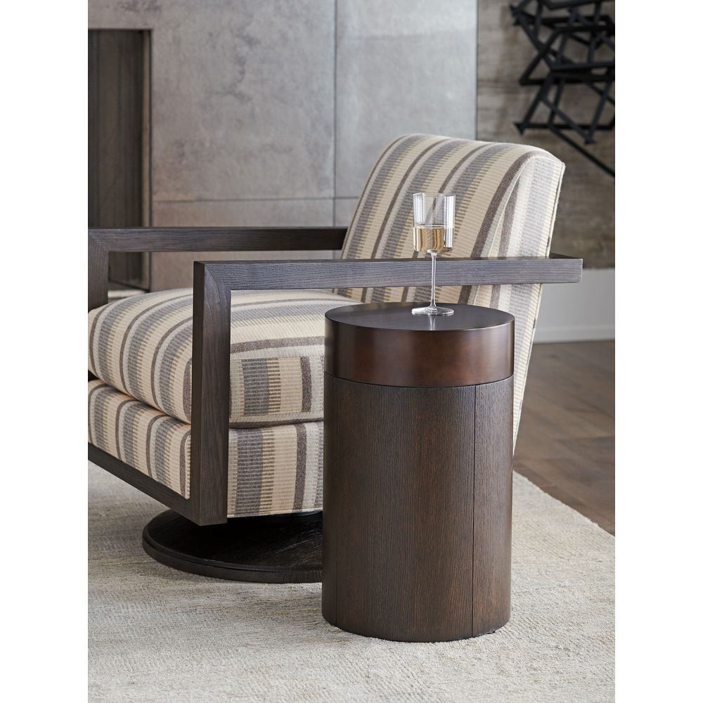 Side Tables Black Diamond Round End Table - Mocha