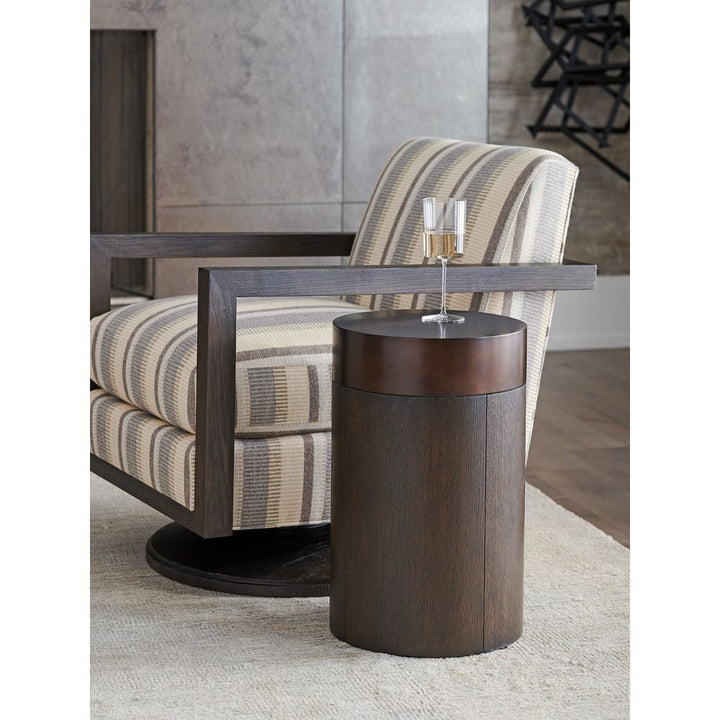 Side Tables Black Diamond Round End Table - Mocha