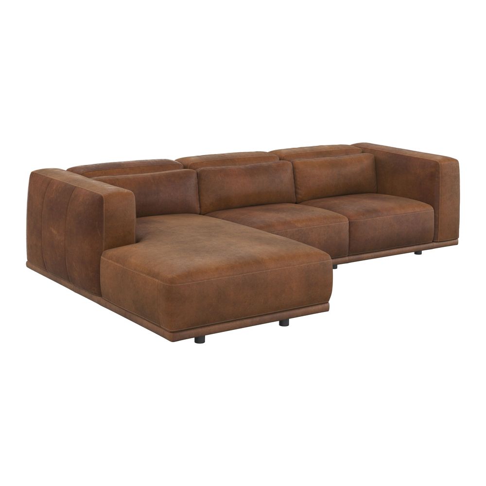Beau Sofa with LAF Chaise - Lucia Tobacco Leather