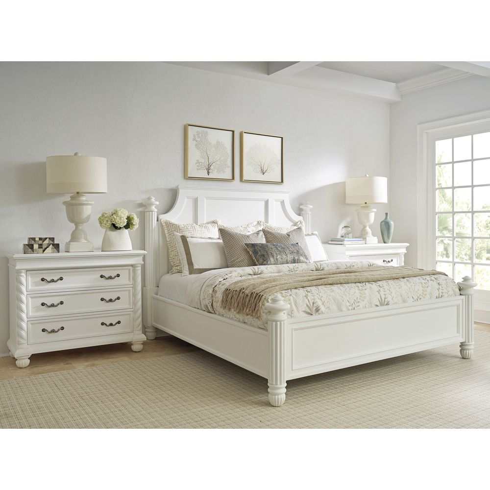 Beds Santorini Panel Bed 6/6 King - Polo Mallet White