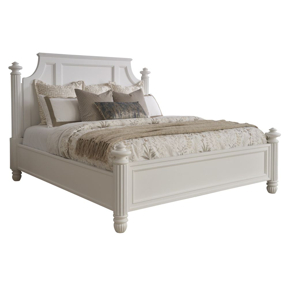 Beds Santorini Panel Bed 6/0 Ca King - Polo Mallet White