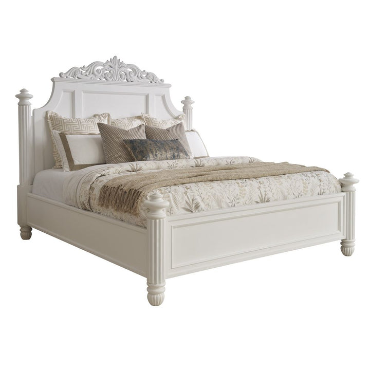 Beds Santorini Panel Bed 6/0 Ca King - Polo Mallet White