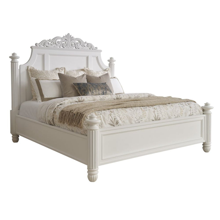 Beds Santorini Panel Bed 6/0 Ca King - Polo Mallet White