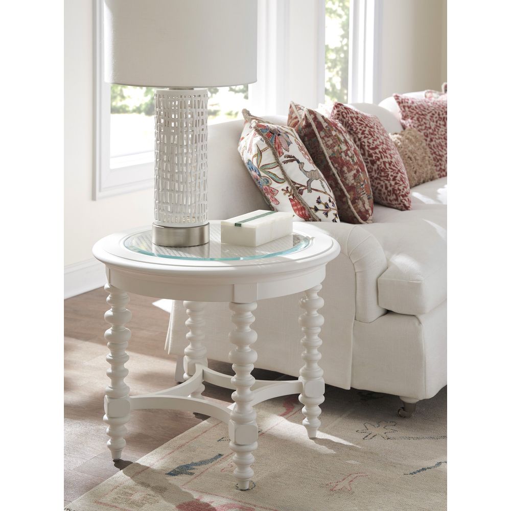 Side Tables Cyprus Round End Table - Polo Mallet White