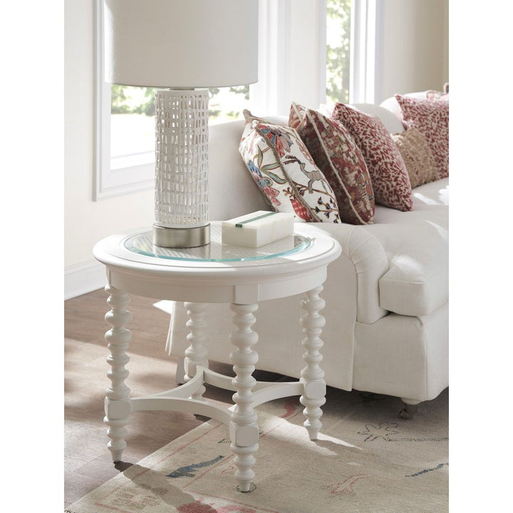 Side Tables Cyprus Round End Table - Polo Mallet White