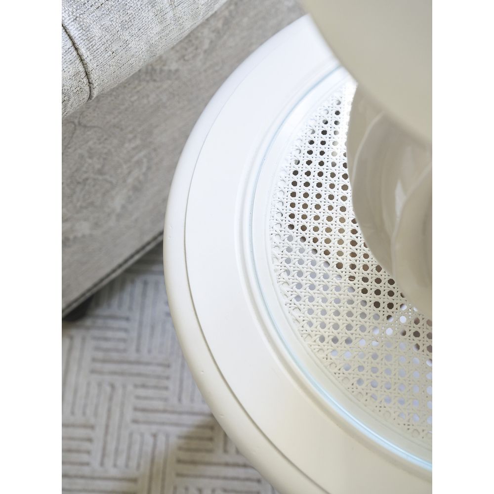 Side Tables Cyprus Round End Table - Polo Mallet White