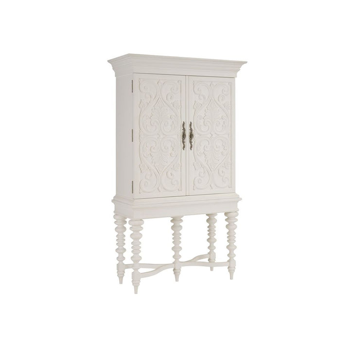 Bar Storage: Cabinets Arezzo Bar Cabinet - Polo Mallet White