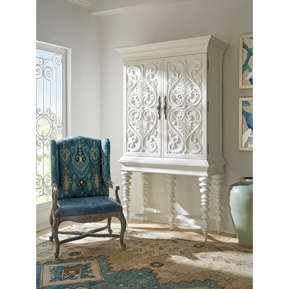 Bar Storage: Cabinets Arezzo Bar Cabinet - Polo Mallet White