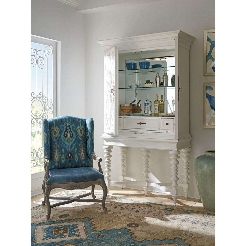 Bar Storage: Cabinets Arezzo Bar Cabinet - Polo Mallet White