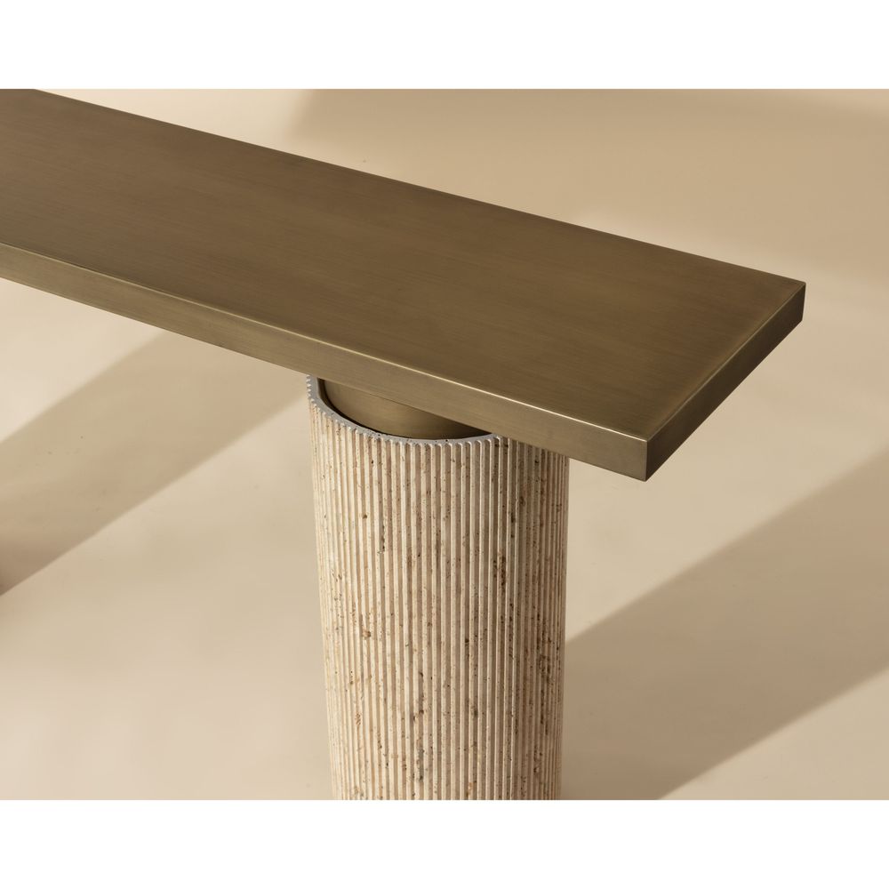 Ashva Travertine Console Table