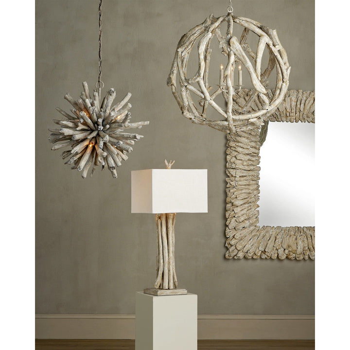 Driftwood Whitewash Orb Chandelier