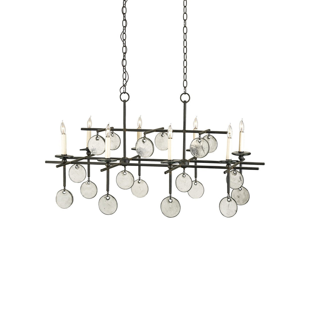 Sethos Black Recycled Glass Rectangular Chandelier