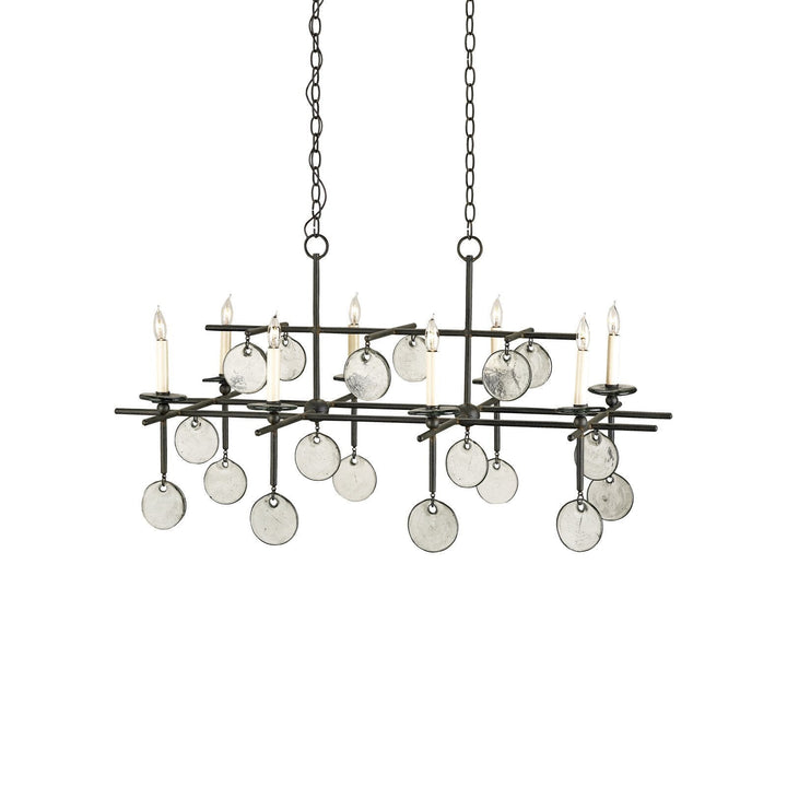 Sethos Black Recycled Glass Rectangular Chandelier