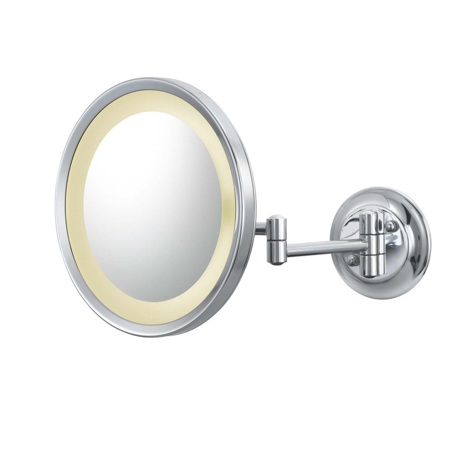 Round Magnified Mirror with Switchable Light Color-Aptations-APT-944-2-135HW-MirrorsBrushed Brass-1-France and Son