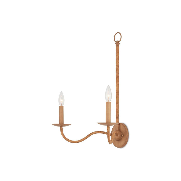 Saxon Double-Light Tan Wall Sconce