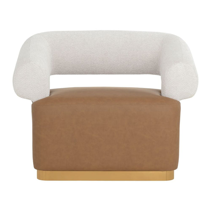 Aggie Swivel Lounge Chair - Milliken Cognac / Rhea Light Barley