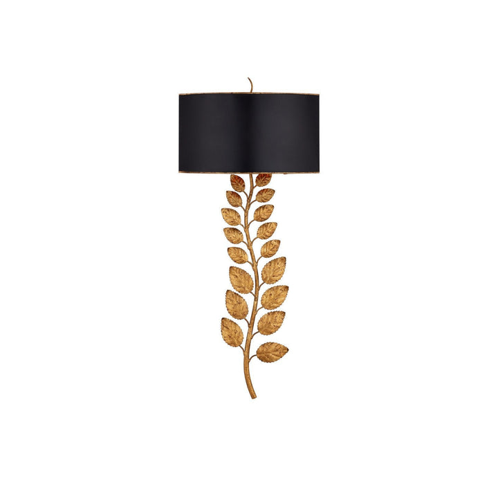 Birdwood Gold Wall Sconce, Black Shade