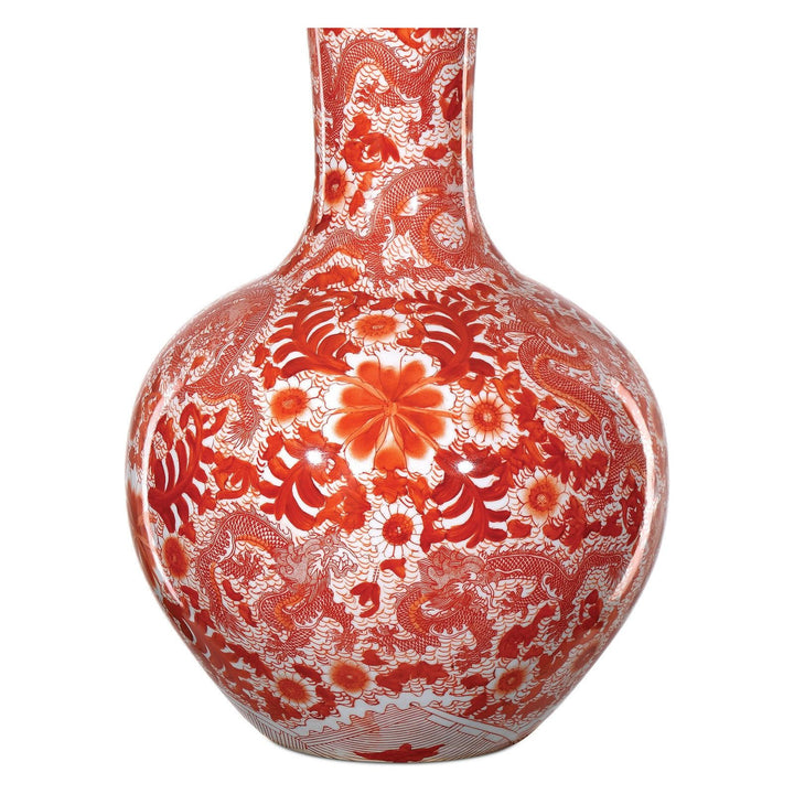 Biarritz Coral Fern Long Neck Vase