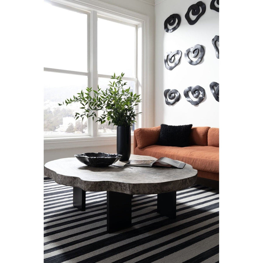 Floating Coffee Table with Black Legs - Gray Stone-Phillips Collection-PHIL-TH113887-Coffee Tables-1-France and Son