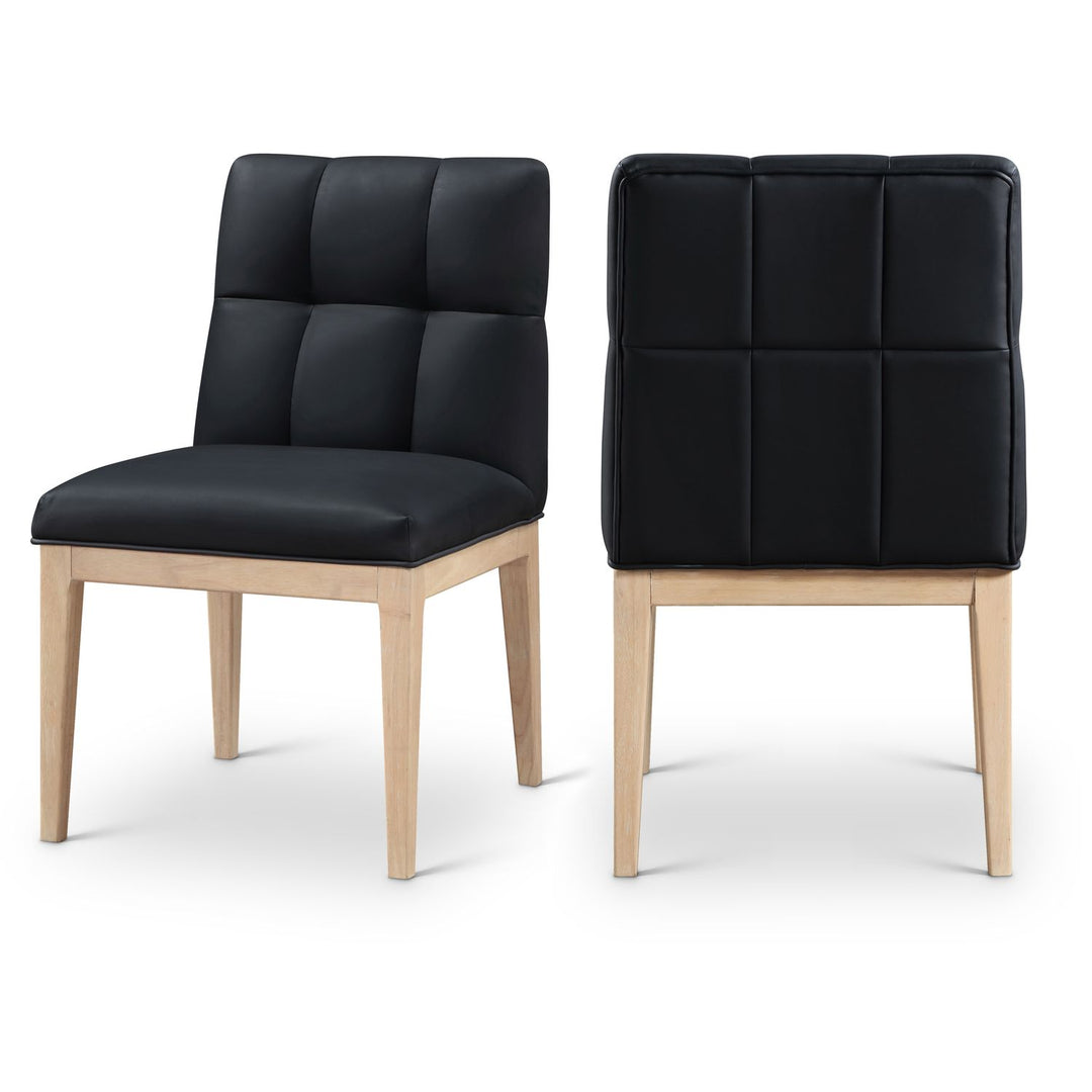 Adrian Black Vegan Leather Upholstered Dining Side Chair